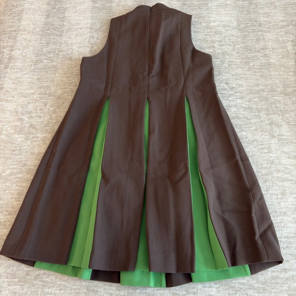 Tuckernuck Brown Green Demitasse Griffiths Dress NWT Size Small Lined - Picture 6 of 11